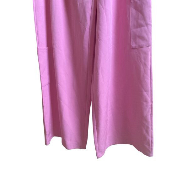 Boohoo Pink Wide-Leg Elastic Waist Pants With Pockets - Picture 4 of 6